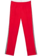 Burberry Stripe Detail Double-waist Jersey Trackpants - Red