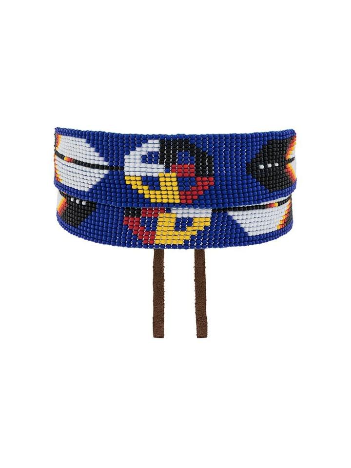 Jessie Western Beaded Band Necklace - Blue Big