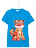 Moschino Kids Tiger Print T-shirt, Boy's, Size: 14 Yrs, Blue