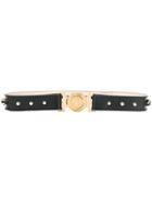 Balmain Embossed Studded Belt - Black