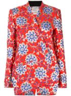 Maison Rabih Kayrouz Floral Brocade Blazer - Red