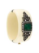 Gemco 18kt Gold, Diamond And Emerald Embellished Bracelet - Nude &