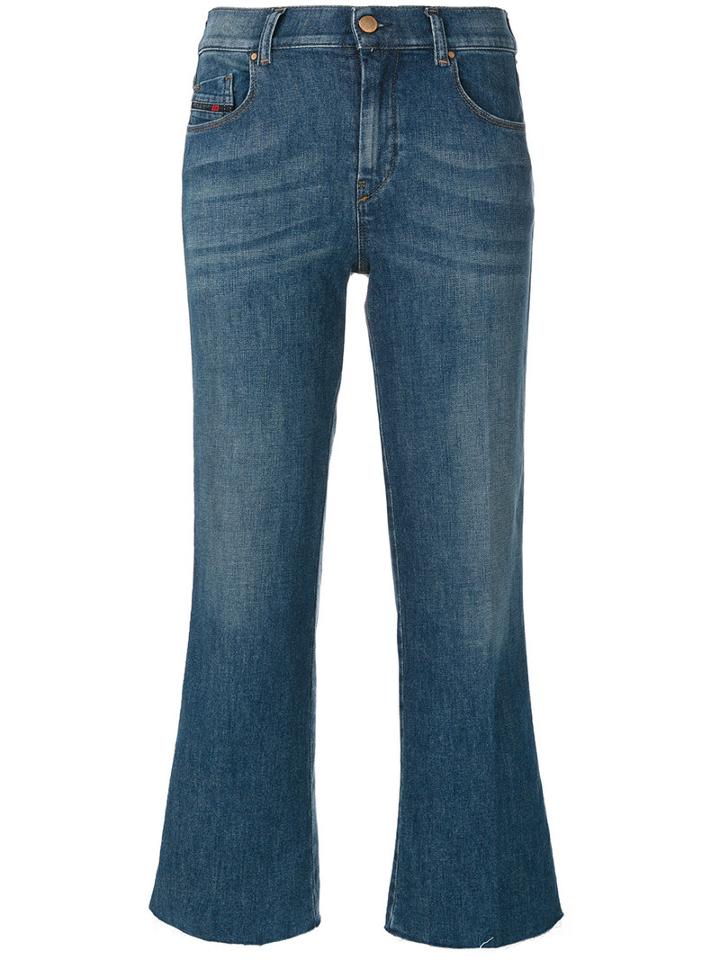 Diesel - Cropped Flared Jeans - Women - Cotton/spandex/elastane - 27, Blue, Cotton/spandex/elastane