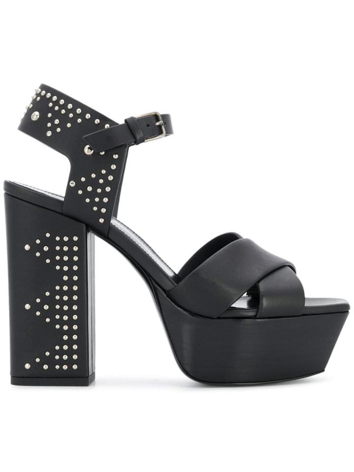 Saint Laurent Farrah Studded Sandals - Black