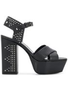 Saint Laurent Farrah Studded Sandals - Black