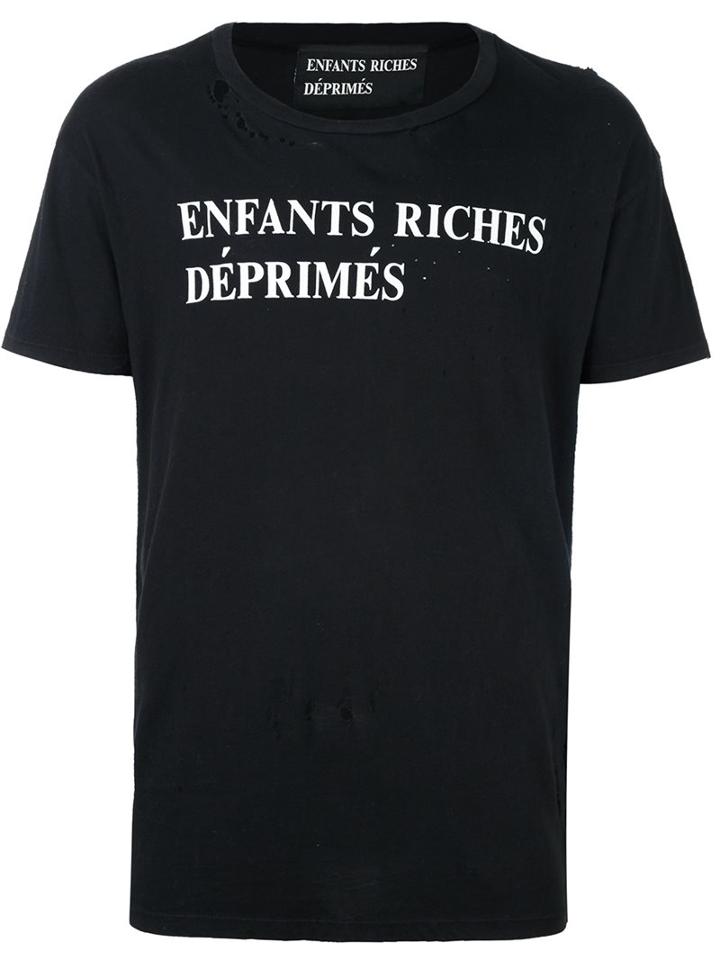 Enfants Riches Deprimes Logo Print T-shirt, Adult Unisex, Size: Xl, Black, Cotton
