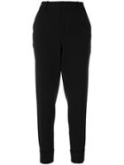 Closed Cropped Suit Trousers - Black