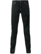 Saint Laurent Ripped Slim Fit Jeans, Men's, Size: 33, Black, Cotton/polyurethane