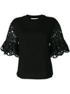 See By Chloé Lace-sleeved T-shirt - Black