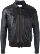 Saint Laurent 70's Leather Teddy Jacket, Men's, Size: 50, Brown, Cotton/lamb Skin/cupro/wool