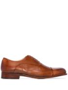 Grenson Bert Hand-printed Leather Derby Shoes - Brown