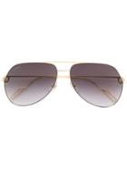 Cartier Aviator Frame Sunglasses - Gold