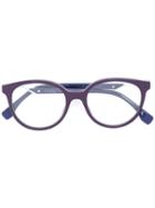 Fendi Eyewear - Round Frame Glasses - Unisex - Acetate - One Size, Pink/purple, Acetate
