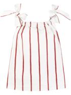 Mih Jeans Tie Neck Ruched Tank Top - White