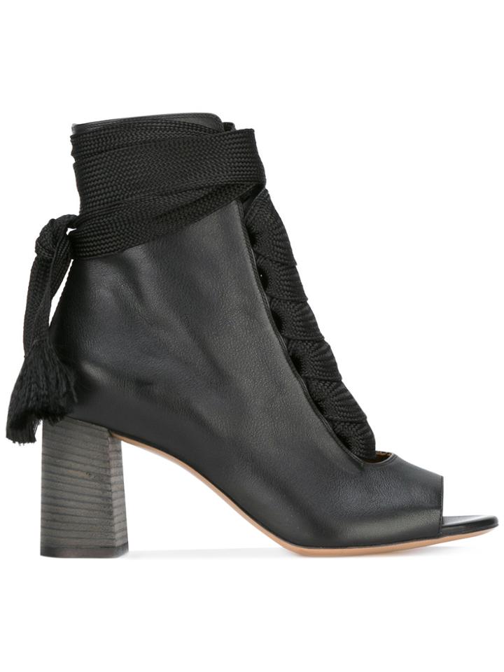 Chloé Harper Open-toe Booties - Black