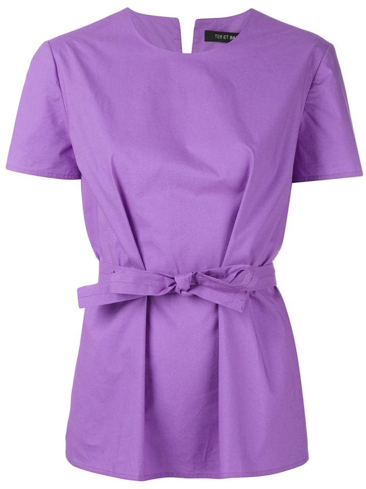 Ter Et Bantine - Belted Blouse - Women - Cotton - 42, Pink/purple, Cotton