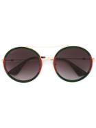 Gucci Eyewear - Round Shaped Sunglasses - Women - Acetate/metal (other) - One Size, Green, Acetate/metal (other)