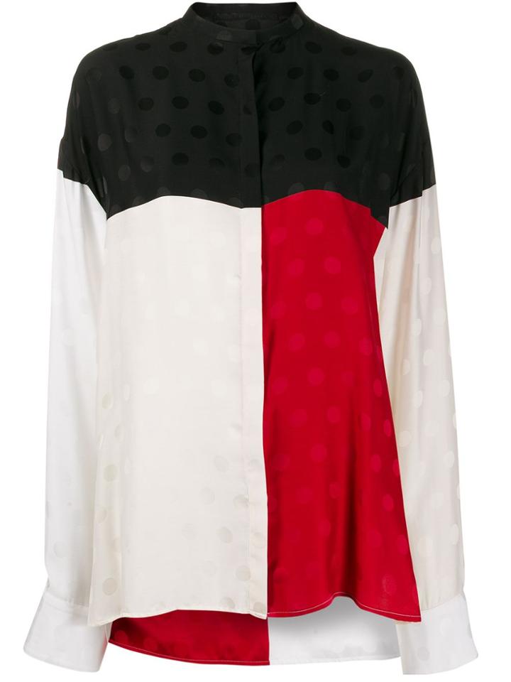 Haider Ackermann Polka Dot Color-block Shirt - White