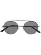 Calvin Klein Two-tone Round Frame Sunglasses - Black