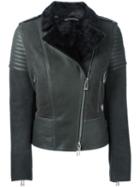 Belstaff 'ellsworth' Biker Jacket, Women's, Size: 44, Grey, Leather/sheep Skin/shearling