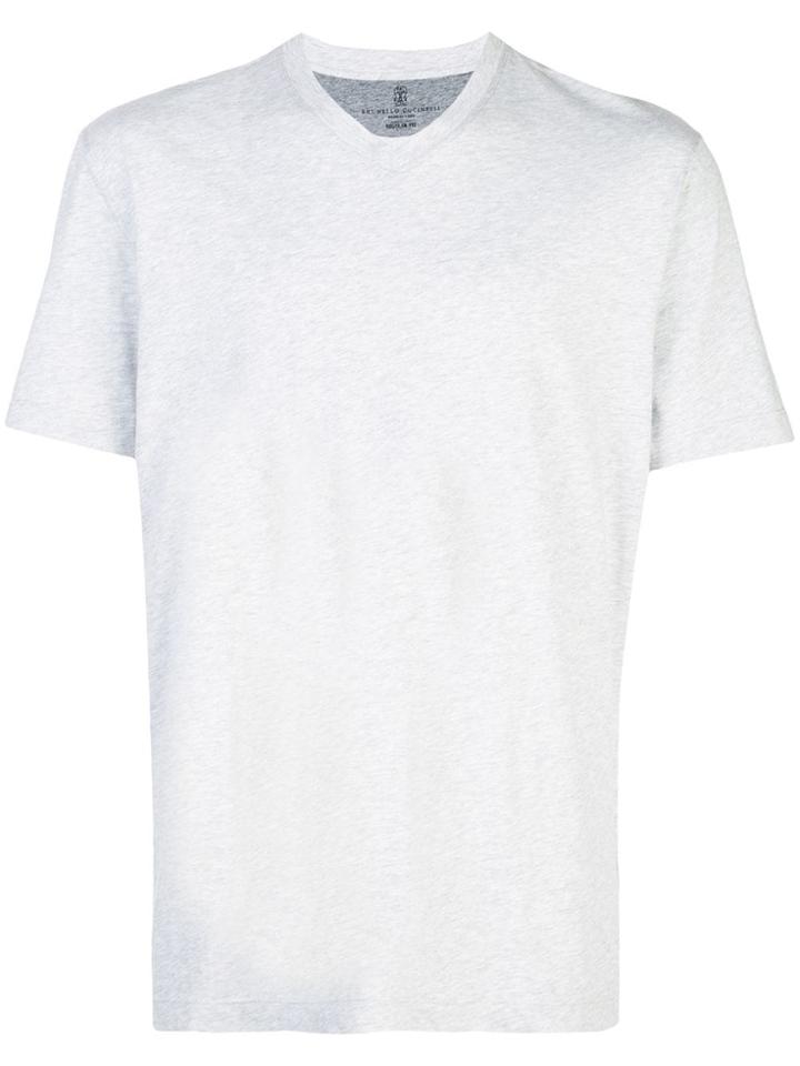 Brunello Cucinelli V-neck T-shirt - Grey