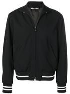 Valentino Striped Trim Bomber Jacket - Black
