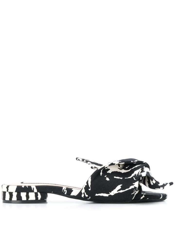 Nº21 Zebra Print Slippers - Black