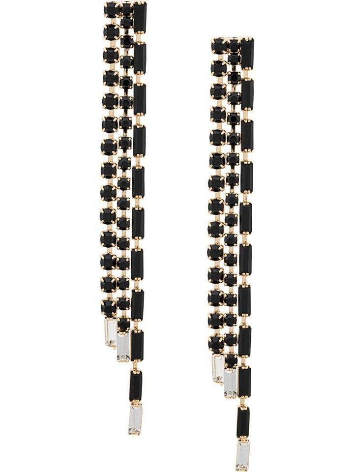 Rosantica Embellished Drop Earrings - Black
