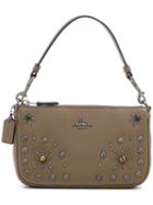 Coach - Studded Clutch - Women - Leather - One Size, Brown, Leather
