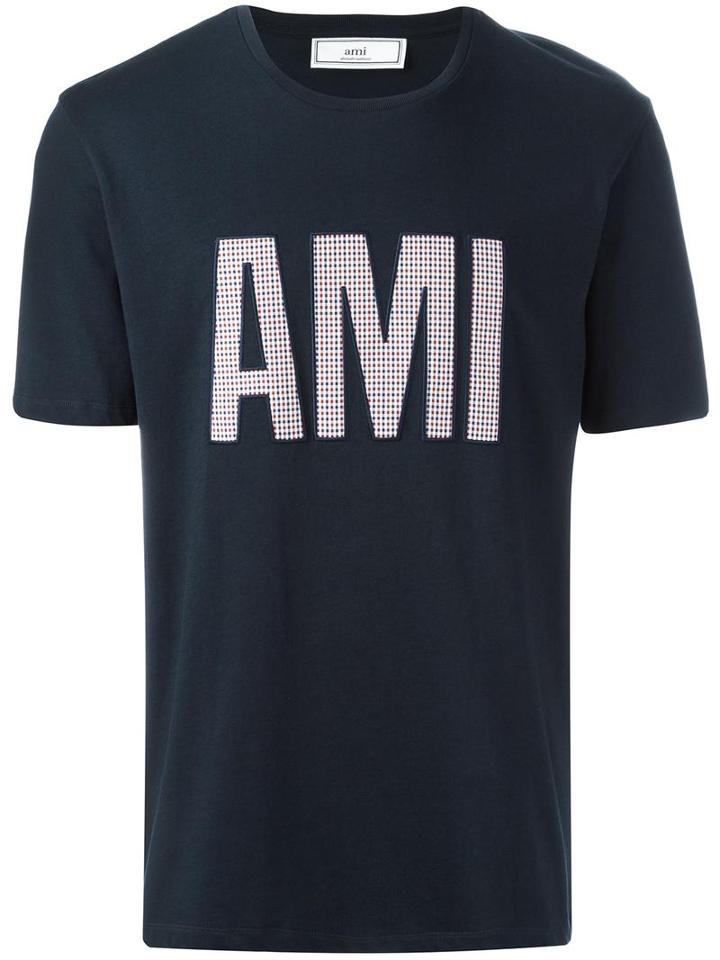 Ami Alexandre Mattiussi Ami Patch T-shirt, Men's, Size: Xs, Blue, Cotton