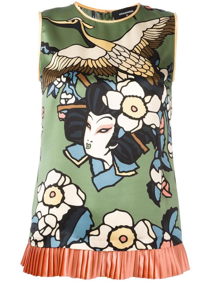 Dsquared2 'cherry Blossom' Blouse, Women's, Size: 38, Green, Silk