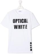 Msgm Kids 'optical White' T-shirt