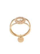 Fendi Crystal Detail Pendant Ring - Gold