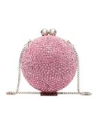 Marzook Crystal Embellished Sphere Clutch - Black