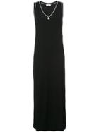 Courrèges Ribbed Knit Shirt Dress - Black