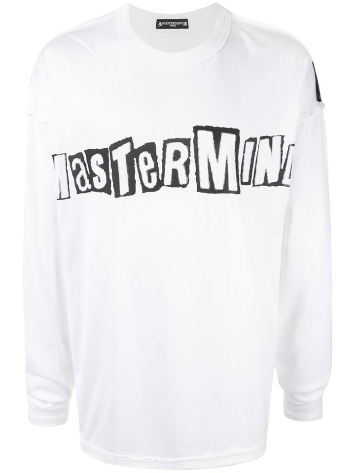 Mastermind World Logo Print Long Sleeve T-shirt - White