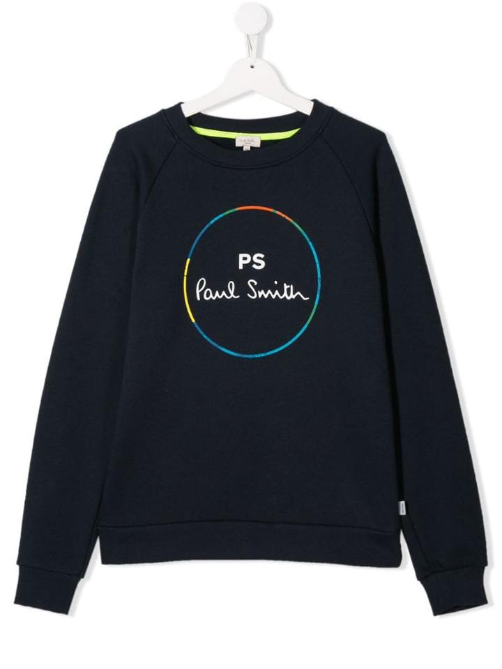 Paul Smith Junior Teen Printed Logo Sweatshirt - Blue