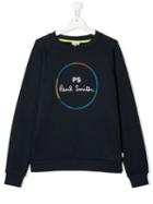 Paul Smith Junior Teen Printed Logo Sweatshirt - Blue