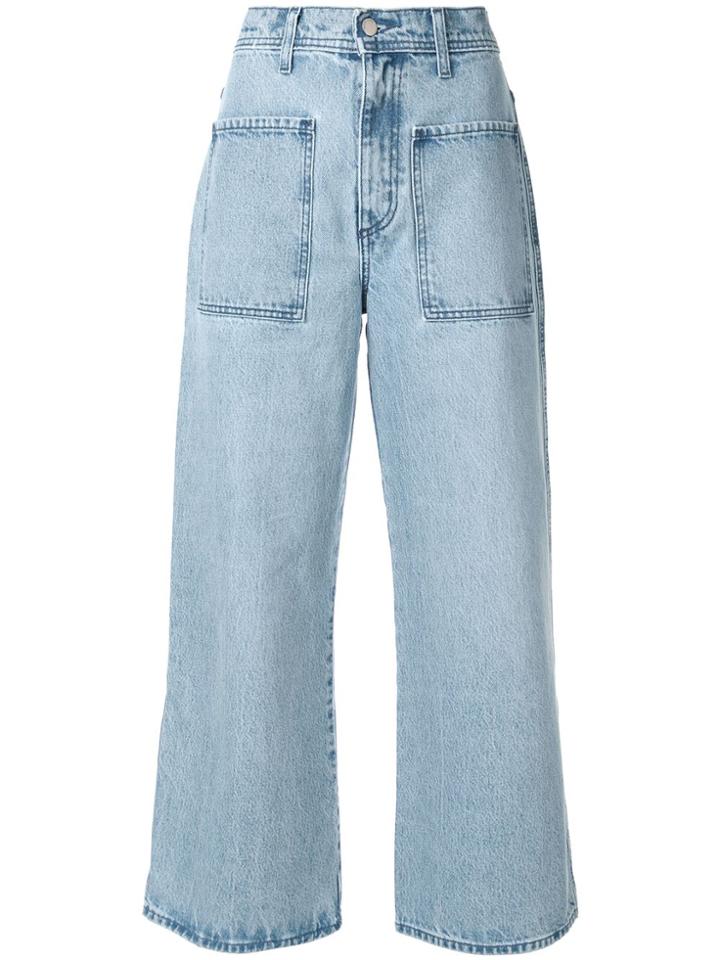 Nobody Denim Costa Cropped Wide-leg Jeans - Blue