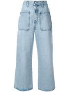 Nobody Denim Costa Cropped Wide-leg Jeans - Blue