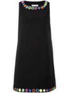 Moschino Mirror Embroidered Shift Dress, Women's, Size: 44, Black, Triacetate/polyester/acetate/rayon