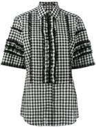 Dolce & Gabbana - Short Sleeved Checked Shirt - Women - Cotton/linen/flax/polyamide - 40, Black, Cotton/linen/flax/polyamide