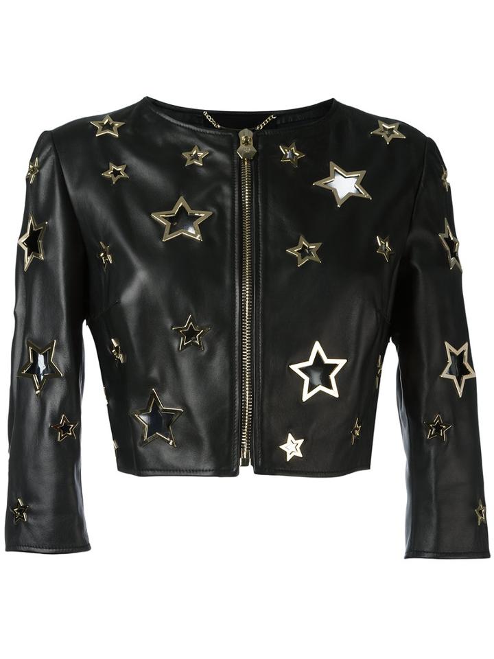 Philipp Plein Bolero Pelle Cannot Jacket, Women's, Size: Small, Black, Lamb Skin