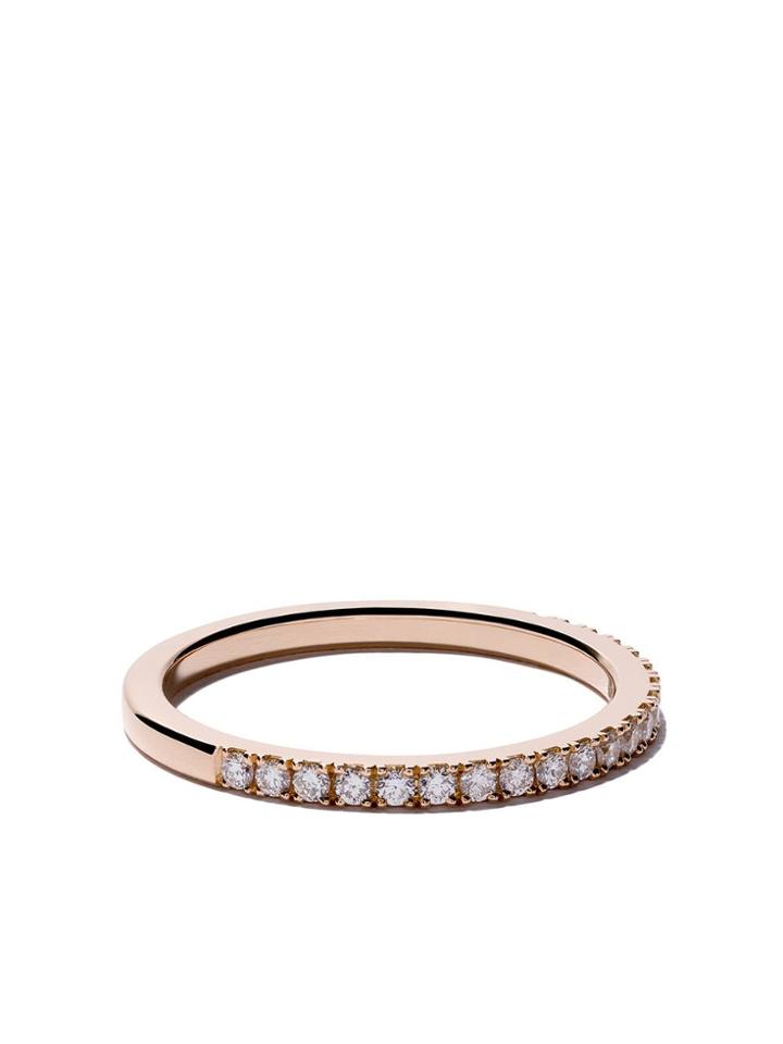 De Beers 18kt Rose Gold Db Classic Half Pavé Diamond Band