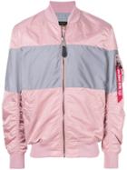 Alpha Industries Colour Block Bomber Jacket - Pink & Purple