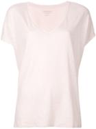 Majestic Filatures Plunge Neck T-shirt - Pink & Purple