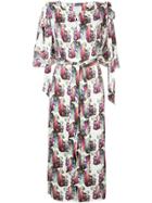Ingie Paris Leaf Print Dress - White