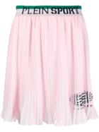 Plein Sport Logo Waistband Pleated Skirt - Pink