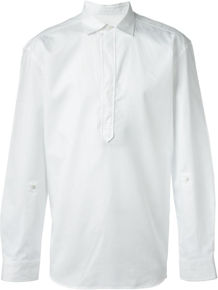 Ports 1961 Placket Detail Shirt, Men's, Size: 41, White, Cotton
