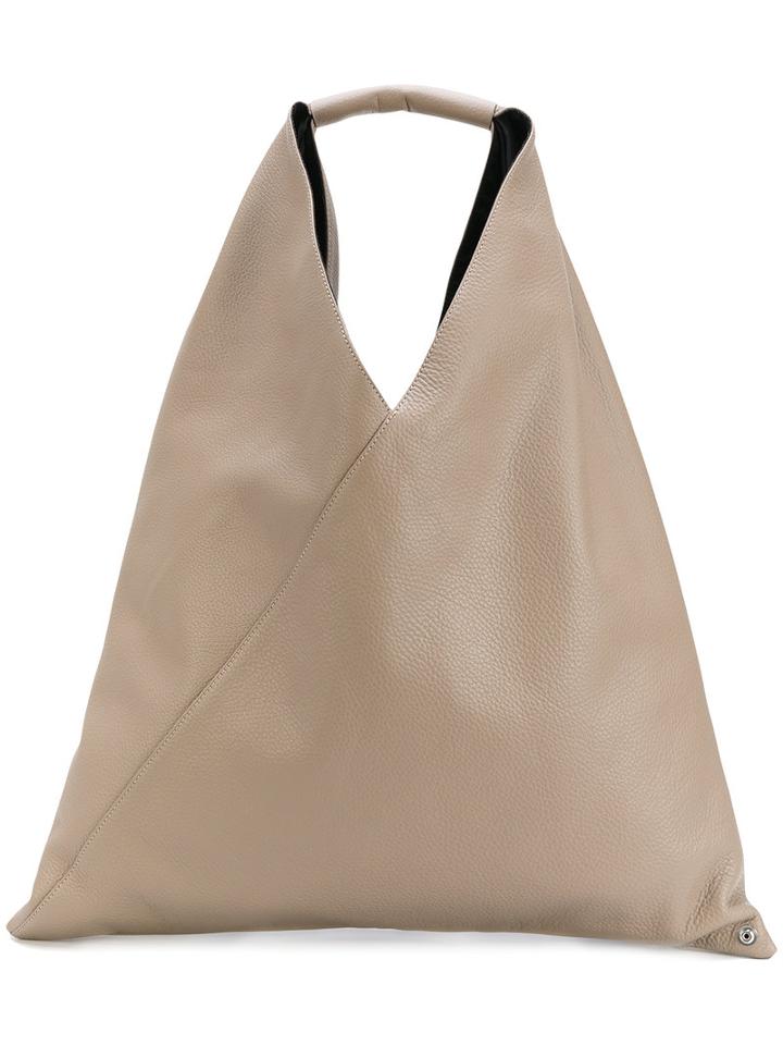 Mm6 Maison Margiela - Hobo Shoulder Bag - Women - Calf Leather - One Size, Nude/neutrals, Calf Leather